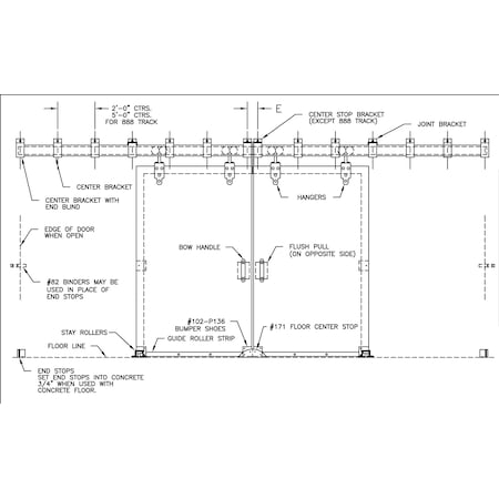 Richards-Wilcox SERIES 2623 HARDWARE SET, 10'-0" OPENNG SC 2623.00010SC